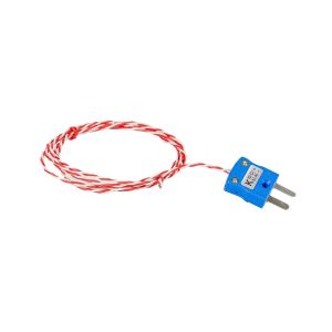 JIS Type K Exposed Welded Tip Thermocouple 1/0.2mm PFA Twin Twisted Cable with Miniature Plug 10m