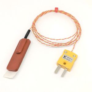 ANSI Silicone Rubber Patch Thermocouple Type K PFA Twin Twisted With Miniature Plug or Bare Tails