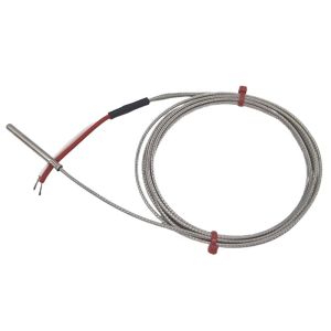 JIS Fabricated Grounded Thermocouple in Stainless Steel Tube, Glassfibre stainless steel Overbraided cable - Type K