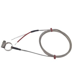 JIS Pipe Surface Thermocouple, Glassfibre stainless steel overbraid - Type K