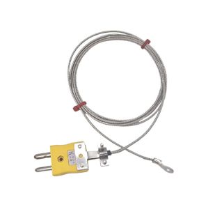 ANSI Washer Thermocouple, Glassfibre insulated Cable with Stainless Steel Over-Braid Terminating in Bare tails or Standard Plug - Type K