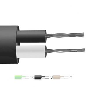 Type J PTFE Insulated Flat Pair Thermocouple Cable / Wire (IEC)