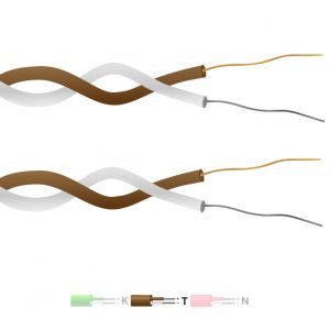 Type T PFA Insulated Twin Twisted Pair Thermocouple Cable / Wire (IEC)