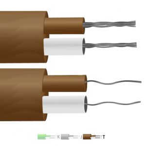 Type T PTFE Insulated Flat Pair Thermocouple Cable / Wire (IEC)