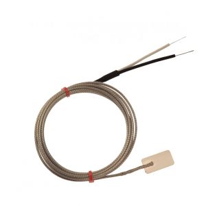 Leaf Thermocouple, Glassfibre stainless steel overbraid - Type K,J