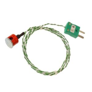 IEC Type K 0.7kg Pull Button Magnet Thermocouple, PTFE Insulated with Type K Miniature Plug - 1M Length
