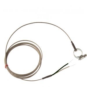 Pipe Surface Thermocouple, Glassfibre stainless steel overbraid - Type K,J