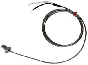 Bolt Thermocouple, Glassfibre Stainless Steel Over Braided Cable -  Type K, J