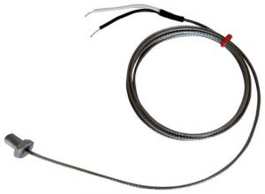 IEC Bolt Thermocouple, Glassfibre Stainless Steel Over Braided Cable -  Type K, J