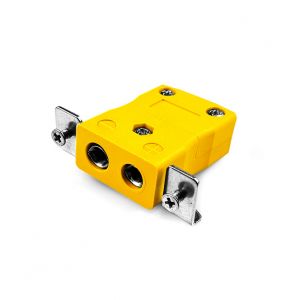 Standard Panel Mount Thermocouple Connector with Stainless Steel Bracket JS-J-SSPF Type J JIS