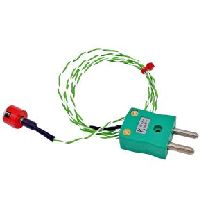 IEC Type K 0.7kg Pull Button Magnet Thermocouple, PTFE Insulated with Type K Standard Plug - 2M Length