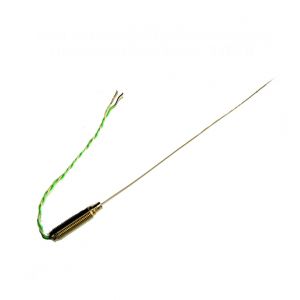 0.5mm diameter Fast Response Mineral Insulated Thermocouple with Threaded Pot & PFA IEC Tails - Type K