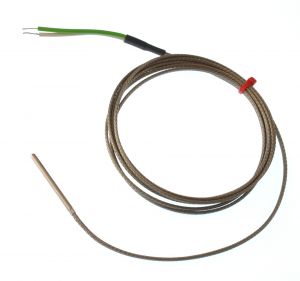 Fabricated Grounded Thermocouple in Stainless Steel Tube, Glassfibre stainless steel Overbraided cable - Type K,J