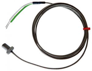 Bolt Thermocouple, Glassfibre Stainless Steel Over Braided Cable -  Type K, J