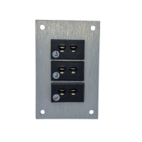 Thermocouple Connector Aluminium Panel with Type J IEC Miniature Sockets - 3 Way