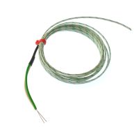 Glassfibre insulated Flat Pair IEC Exposed Junction Thermocouple - Type K with Bare Tails Termination - 1/0.508mm x 5M