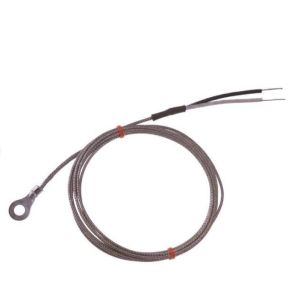 IEC Washer Thermocouple, Glassfibre insulated Cable with Stainless Steel Over-Braid Type J with Bare Tails Termination - 3.5mm Washer Hole Size