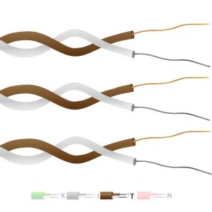 Type T PTFE Insulated Twin Twisted Pair Thermocouple Cable / Wire (IEC) - 7/0.2mm Strand