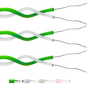 Type K PTFE Insulated Twin Twisted Pair Thermocouple Cable / Wire (IEC) - 7/0.2mm Strand
