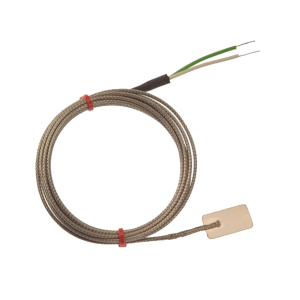 IEC Leaf Thermocouple, Glassfibre insulated Cable with Stainless Steel Over-Braid - Type K with Bare Tails Termination - 3M Length