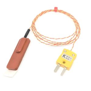 ANSI Silicone Rubber Patch Thermocouple, PFA Twin Twisted - Type K With Miniature Plug Termination - 5M
