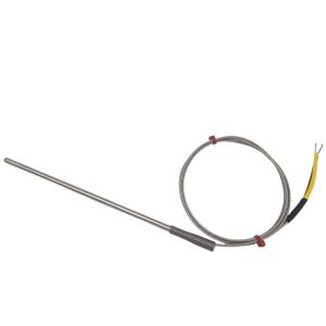 ANSI General Purpose Thermocouple Probe, Glassfibre insulated Cable with Stainless Steel Over-Braid - Type K Terminating in Bare tails - 2M Length