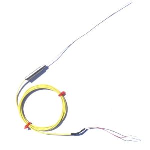 0.25mm Diameter Fast Response Mineral Insulated Thermocouple with Plain Pot & PFA ANSI Tails - Type K - Grounded Junction - 150mm Length