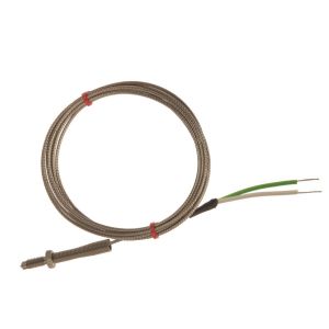 IEC Nozzle Thermocouple, Glassfibre insulated Cable with Stainless Steel Over-Braid - Type K - Bare Tails Termination - 2M