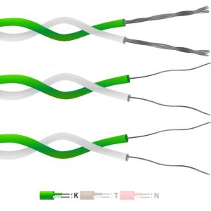 Type K PFA Insulated Twin Twisted Pair Thermocouple Cable / Wire (IEC) - 1/0.508mm Strand