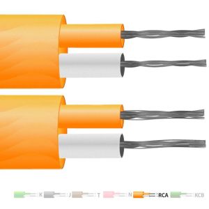 Thermocouple Compensating Cable / Wire (IEC) Type U (RCA) (SCA) PVC Insulated Flat Pair for use with type R & S thermocouples - 13/0.2mm