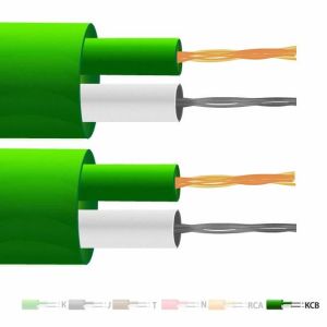 Type VX (KCB) PVC Insulated Flat Pair Thermocouple Cable / Wire (IEC) for use with Type K Thermocouples - 13/0.2mm