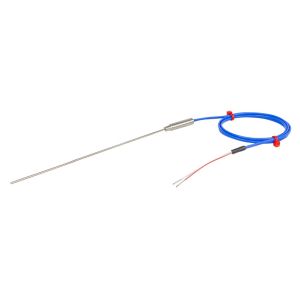 JIS Mineral Insulated Thermocouple with Plain Pot Seal and 1m of PFA Insulated JIS Lead - Type K - 1.5mm x 150mm