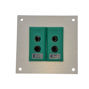Thermocouple Connector Aluminium Panel with Type K IEC Standard Sockets - 2 Way