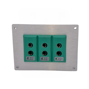 Thermocouple Connector Aluminium Panel with Type K IEC Standard Sockets - 3 Way