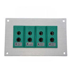 Thermocouple Connector Aluminium Panel with Type K IEC Standard Sockets - 4 Way