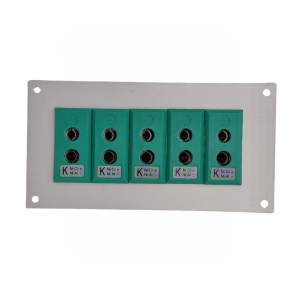 Thermocouple Connector Aluminium Panel with Type K IEC Standard Sockets - 5 Way
