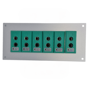 Thermocouple Connector Aluminium Panel with Type K IEC Standard Sockets - 6 Way