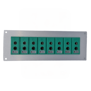 Thermocouple Connector Aluminium Panel with Type K IEC Standard Sockets - 8 Way