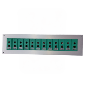 Thermocouple Connector Aluminium Panel with Type K IEC Standard Sockets - 12 Way