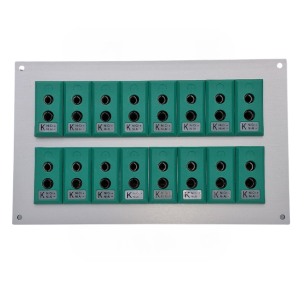 Thermocouple Connector Aluminium Panel with Type K IEC Standard Sockets - 16 Way