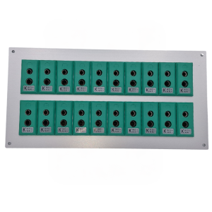 Thermocouple Connector Aluminium Panel with Type K IEC Standard Sockets - 20 Way