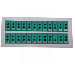 Thermocouple Connector Aluminium Panel with Type K IEC Standard Sockets - 24 Way