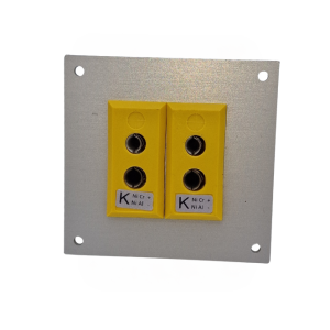 Thermocouple Connector Aluminium Panel with Type K ANSI Standard Sockets - 2 Way