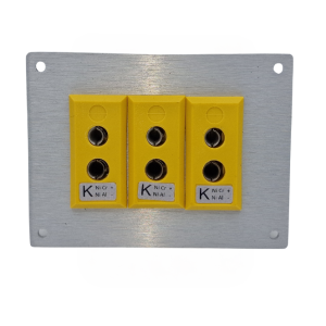 Thermocouple Connector Aluminium Panel with Type K ANSI Standard Sockets - 3 Way