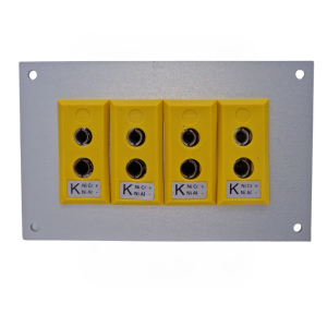 Thermocouple Connector Aluminium Panel with Type K ANSI Standard Sockets - 4 Way