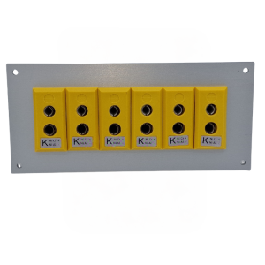 Thermocouple Connector Aluminium Panel with Type K ANSI Standard Sockets - 6 Way