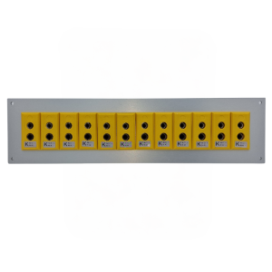 Thermocouple Connector Aluminium Panel with Type K ANSI Standard Sockets - 12 Way