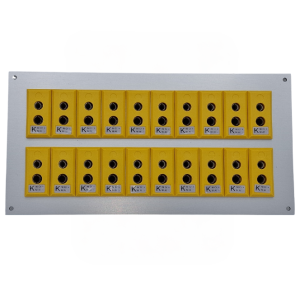Thermocouple Connector Aluminium Panel with Type K ANSI Standard Sockets - 20 Way