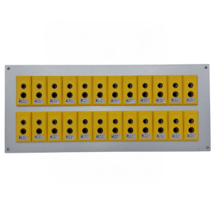 Thermocouple Connector Aluminium Panel with Type K ANSI Standard Sockets - 24 Way