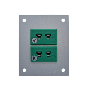 Thermocouple Connector Aluminium Panel with Type K IEC Miniature Sockets - 2 Way
